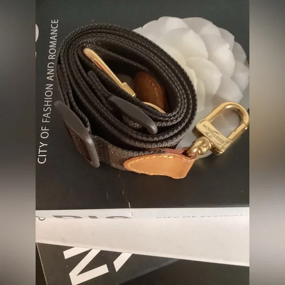 Authentic Louis Vuitton Brown Adjustable Strap With Gold Hardware - Picture 2 of 4